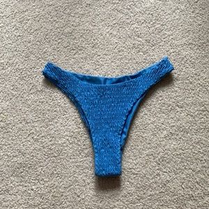 Blue thong bikini bottoms
